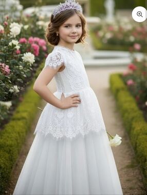 NWT Trish Scully Gwendolyn Communion / Flower Girl Dress, White - 7